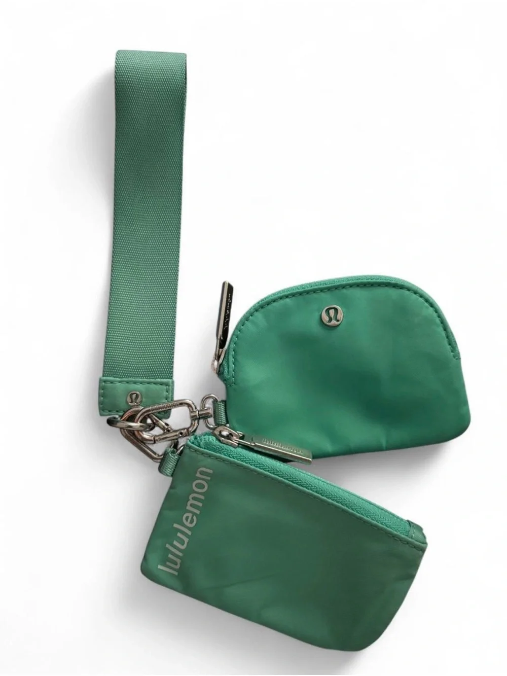 Lululemon green wristlet and coin purse set. Light wear
